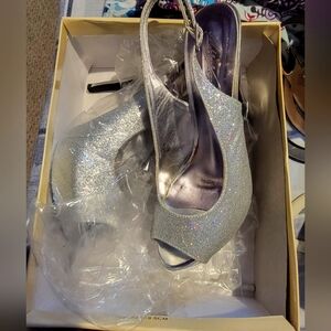 Glittee Silver high heels shoes